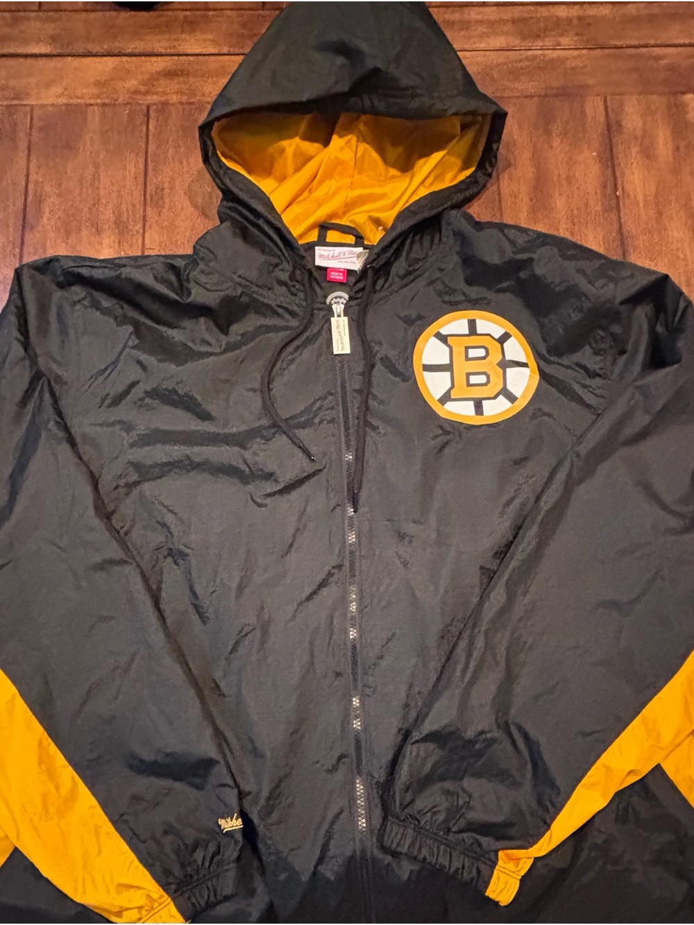 Boston Bruins Mitchell & Ness Full Zip Windbreaker Adult 2XL NWT